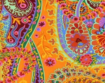 FABRIC:  Paisley Jungle TANGERINE by Kaffe Fassett for the Kaffe Fassett Collective