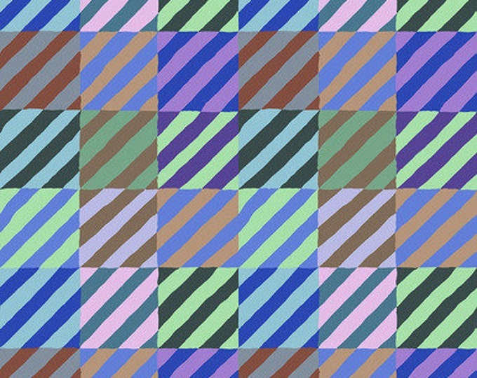OOP FABRIC:  Regimental Ties BLUE by Brandon Mably for the Kaffe Fassett Collective