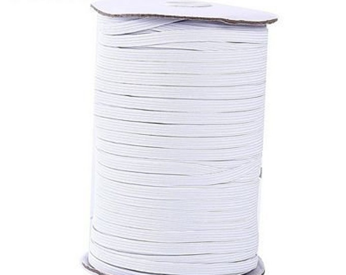 Bulk ELASTIC:  1/4" White Spandex Elastic 273 Yard Spool