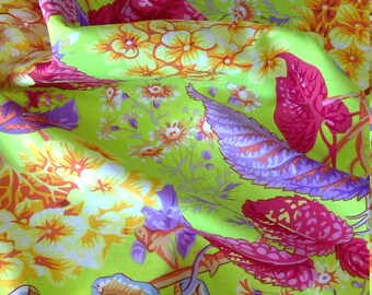 LAST 12 yard Rose and Hydrangea in Ochre designed by Philip Jacobs for Kaffe Fassett Collective PJ097
