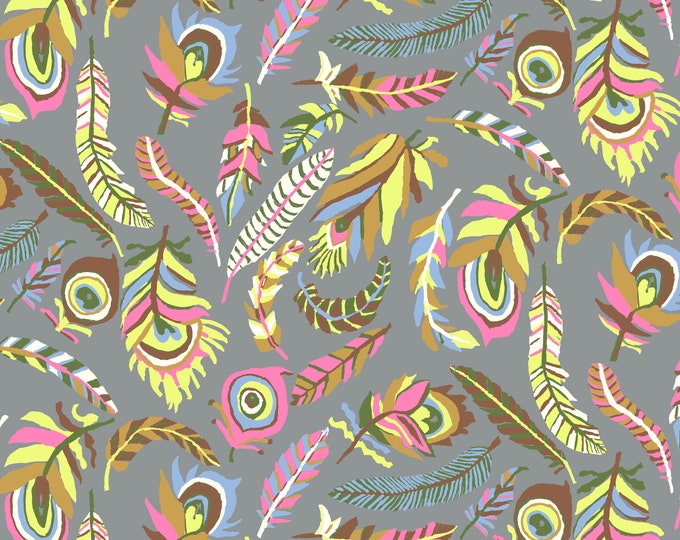 OOP FABRIC: Tickle My Fancy GREY by Brandon Mably for the Kaffe Fassett Collective