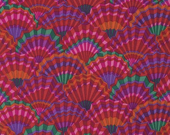 FABRIC Pre Cut & by the Yard:  Paper Fans in RED by Kaffe Fasset for the Kaffe Fassett Collective