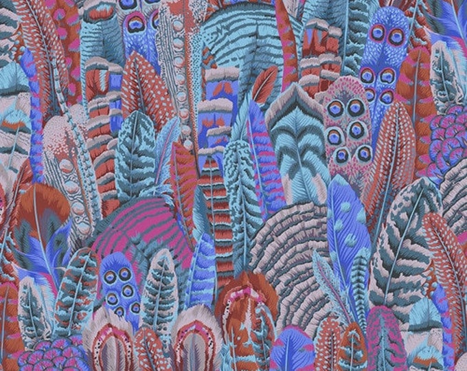 OOP FABRIC:  Feathers TURQUOISE by Philip Jacobs for the Kaffe Fassett Collective
