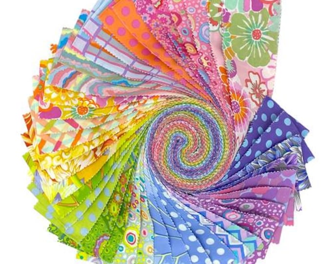 DESIGN ROLL:  2 1/2" Strips of Designer Fabrics from the Kaffe Fassett Collective in SORBET