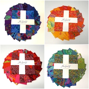 10&quot; CHARM PACK: 42 Fabric Pieces from &quot;The Kaffe Fassett Collective Classics&quot;  in Peacock ,Citrus, Lipstick or Island