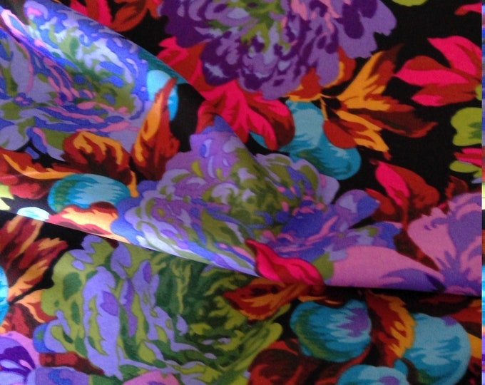 OOP FABRIC:   Luscious BLACK by Philip Jacobs for the Kaffe Fassett Collective
