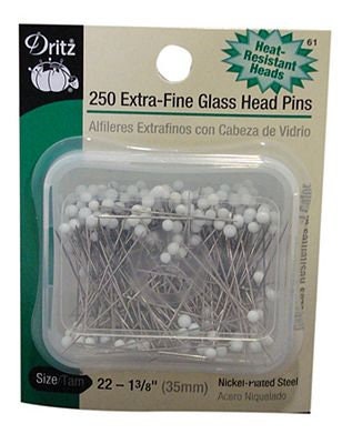 336 Fine Silk Pins w/ Glass Heads