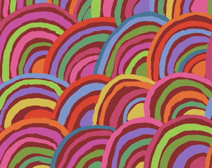 OOP FABRIC:  Rainbows RED by Brandon Mably for the Kaffe Fassett Collective