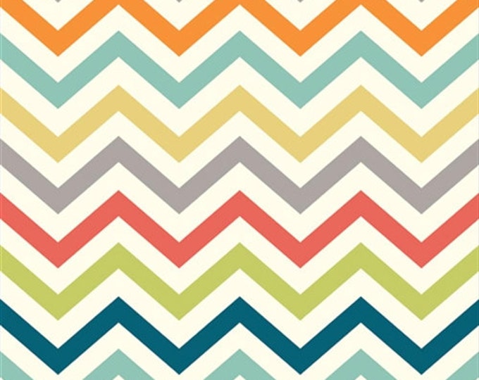Organic KNIT FABRIC:  Just for Fun Skinny Chevron MULTI by Birch Organic Fabrics