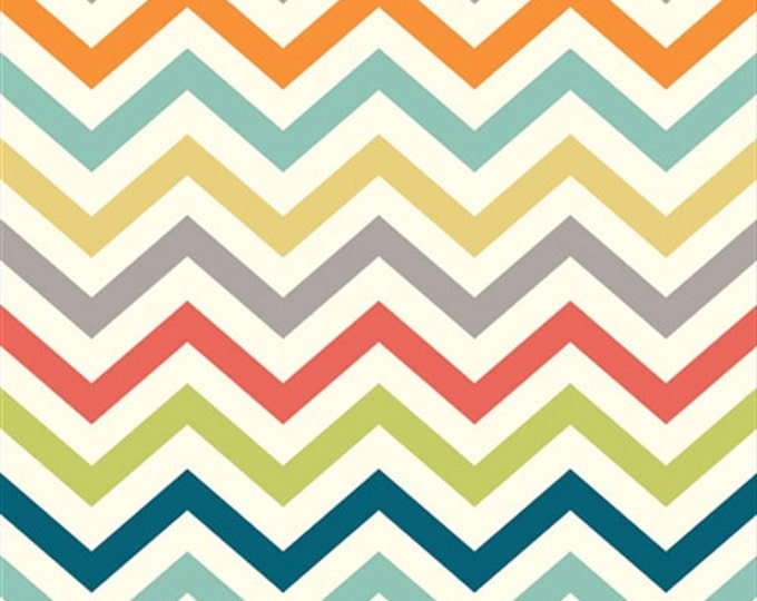 Organic KNIT FABRIC:  Just for Fun Skinny Chevron MULTI by Birch Organic Fabrics