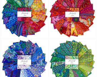 5" CHARM PACK: Classics Plus in Rainbow, Vineyard, Lake, or Meadow 42 fabric pieces from "Kaffe Fassett Collective"