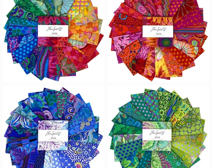 5" CHARM PACK: Classics Plus in Rainbow, Vineyard, Lake, or Meadow 42 fabric pieces from "Kaffe Fassett Collective"