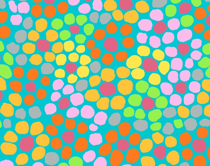 OOP FABRIC:  Flower Dot AQUA by Brandon Mably for the Kaffe Fassett Collective