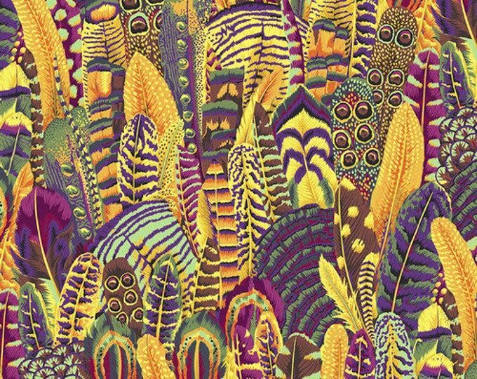 OOP FABRIC:  Feathers GOLD by Philip Jacobs for the Kaffe Fassett Collective