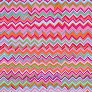 OOP FABRIC: Zig Zag PINK by Brandon Mably for the Kaffe Fassett Collective