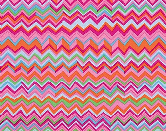 OOP FABRIC: Zig Zag PINK by Brandon Mably for the Kaffe Fassett Collective