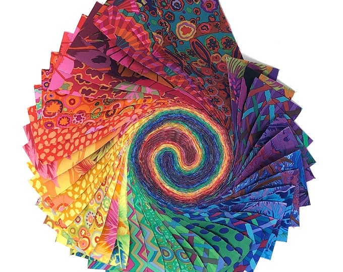 DESIGN ROLL:  2 1/2"  Strips of Designer Fabrics from "Kaffe Fassett Collective" New Classics  in Prism, Equator, Parakeet, Ocean or Emperor