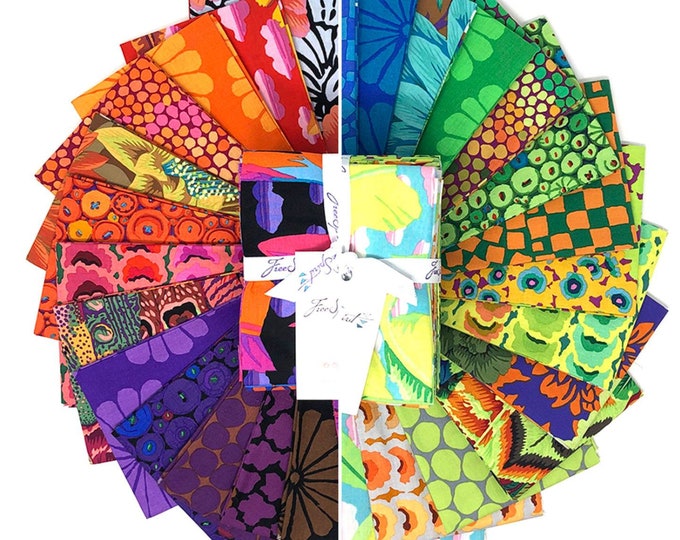 FAT QUARTER BUNDLE:  25 Designer Fabrics from "Kaffe Fassett Collective" Spring 2021 in Cool or Hot