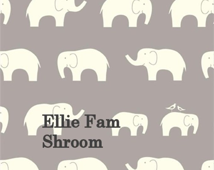 OOP ORGANIC Fabric:   Ellie Fam SHROOM by Jay Cyn for Birch Organic Fabrics