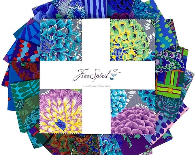 10" CHARM PACK: 42 Fabric Pieces from the 85 and Fabulous Kaffe Fassett Collective in Cool