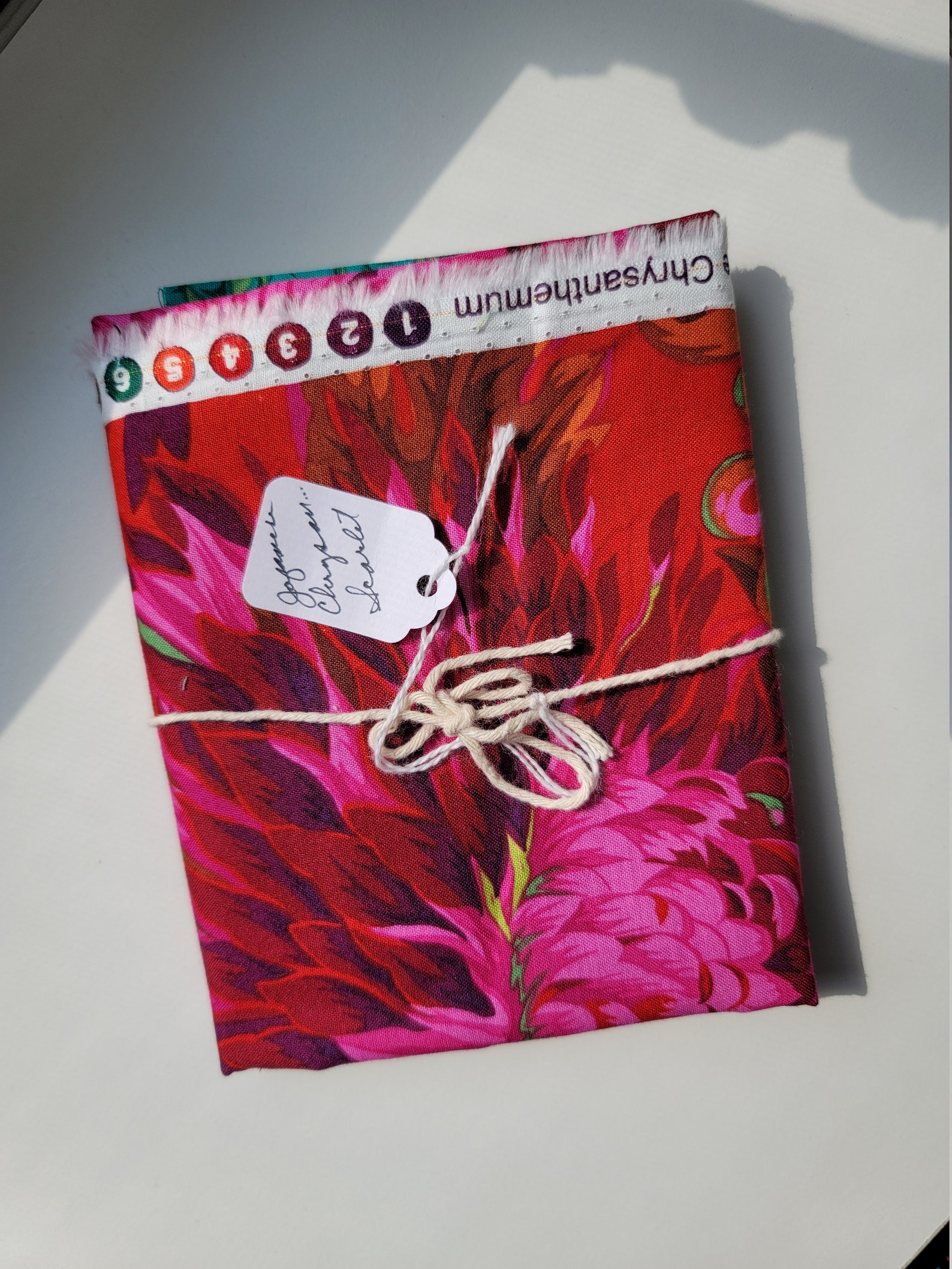 FABRIC Japanese Chrysanthemum SCARLET by Philip Jacobs for Etsy