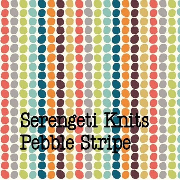 Organic KNIT FABRIC:   Serengeti Pebble Stripe MULTI by Birch Organic Knits