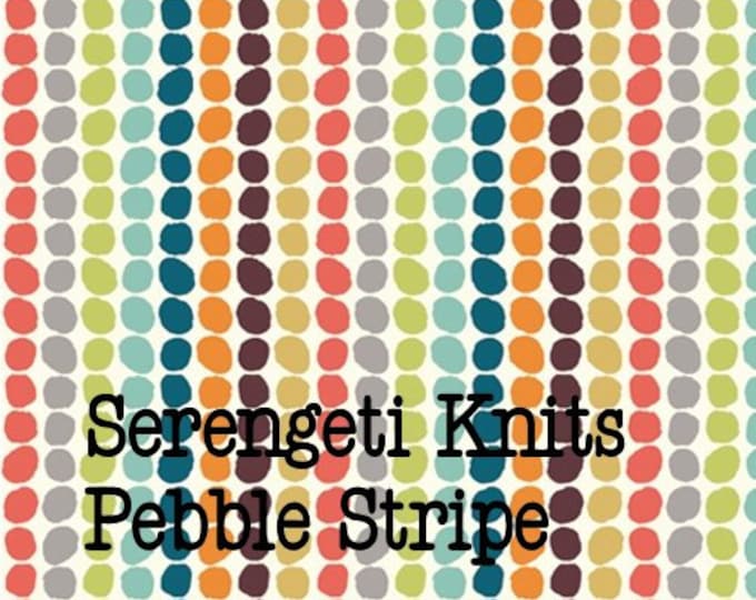 Organic KNIT FABRIC:   Serengeti Pebble Stripe MULTI by Birch Organic Knits