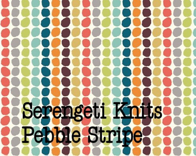 Organic KNIT FABRIC:   Serengeti Pebble Stripe MULTI by Birch Organic Knits