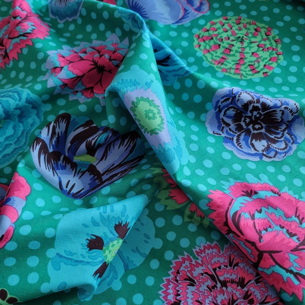 FABRIC:  Big Blooms EMERALD by Kaffe Fassett for the Kaffe Fassett Collective