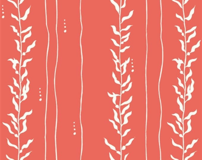 Organic KNIT FABRIC:  Birch Organic Knits Kelp in Coral Red