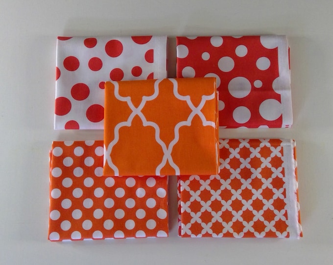 Stash FAT QUARTER BUNDLE:  Dreamsicle 5 Orange and White Fat Quarters or One Yard Cuts by Michael Miller