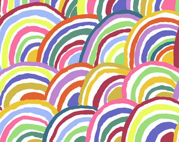 OOP FABRIC:  Rainbows WHITE by Brandon Mably for the Kaffe Fassett Collective