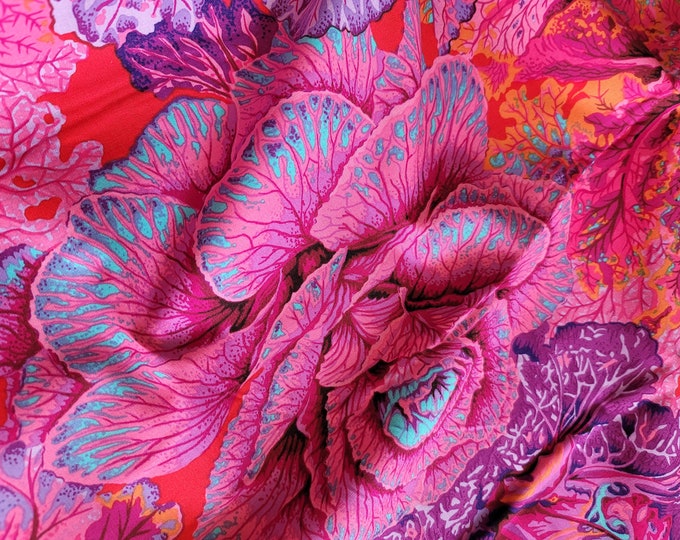 FABRIC:  Curly Kale Red by Philip Jacobs for the Kaffe Fassett Collective