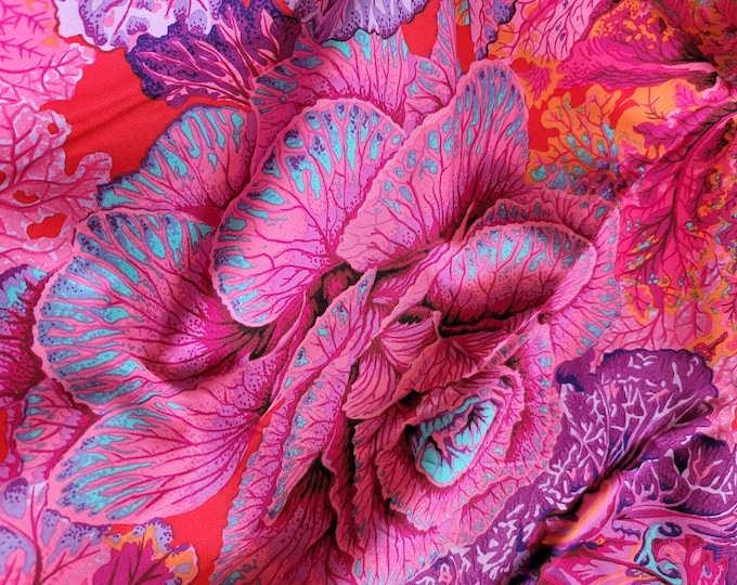 FABRIC:  Curly Kale Red by Philip Jacobs for the Kaffe Fassett Collective