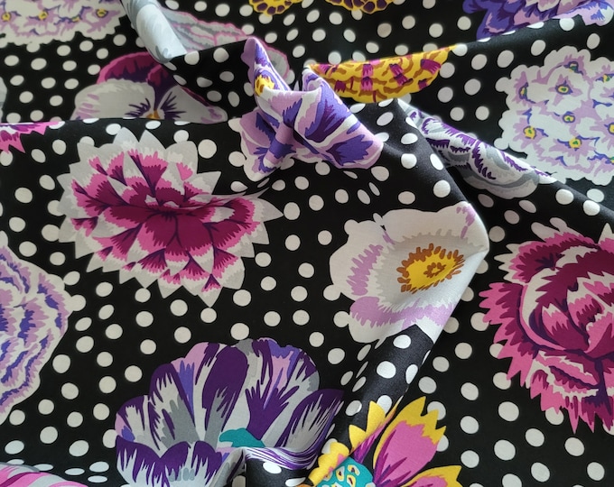 FABRIC:  Big Blooms BLACK by Kaffe Fassett for the Kaffe Fassett Collective