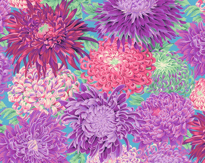 Quilt Back FABRIC:   Japanese Chrysanthemum MAGENTA 108" Sateen Quilt Back by Kaffe Fassett for the Kaffe Fassett Collective