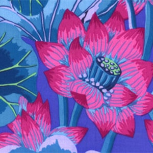 FABRIC:  Lake Blossoms BLUE by Kaffe Fassett for the Kaffe Fassett Collective