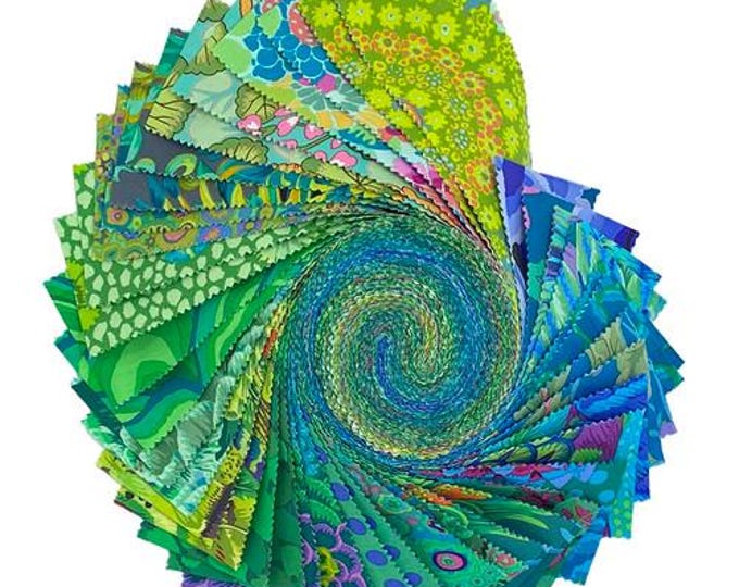 DESIGN ROLL:  2 1/2" Strips of Designer Fabrics from the Kaffe Fassett Collective in TIDAL