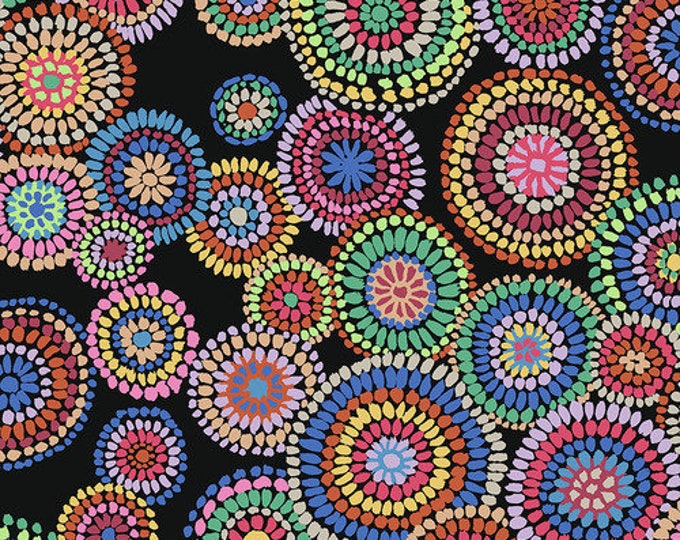 FABRIC:  Mosaic Circles BLACK by Kaffe Fasset for the Kaffe Fassett Collective