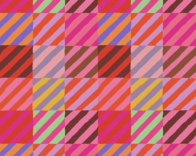 OOP FABRIC:  Regimental Ties RED by Brandon Mably for the Kaffe Fassett Collective