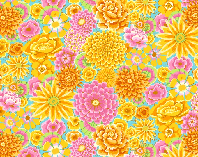 FABRIC:  Enchanted YELLOW by Kaffe Fassett for the Kaffe Fassett Collective