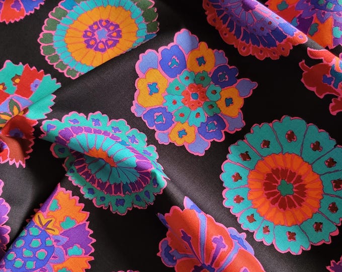 OOP FABRIC: Carpet Cookies BLACK by Kaffe Fassett for the Kaffe Fassett Collective