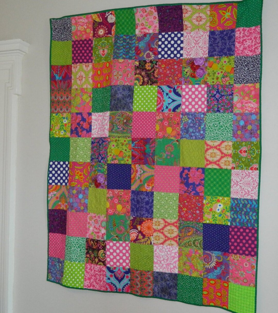 QUILT eva Twin Quilts in Emerald Violet and Pink Etsy