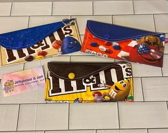 Recycled candy bag pouches snap pouches