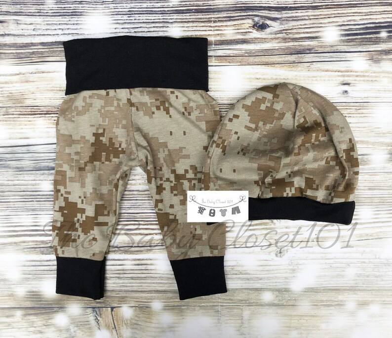 camo coming home outfit for a boy