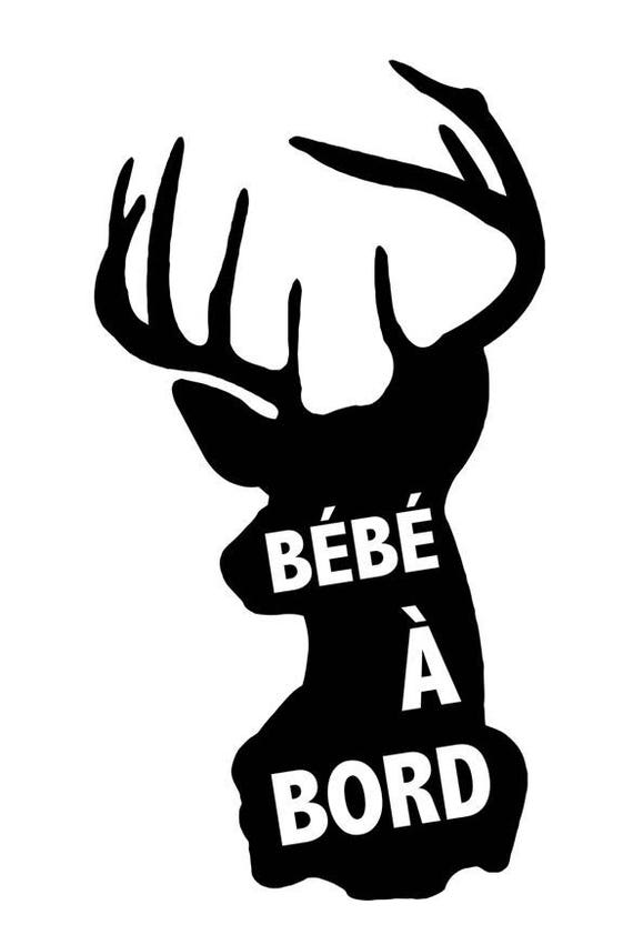 Autocollant Bebe A Bord Chevreuil Noir Etsy