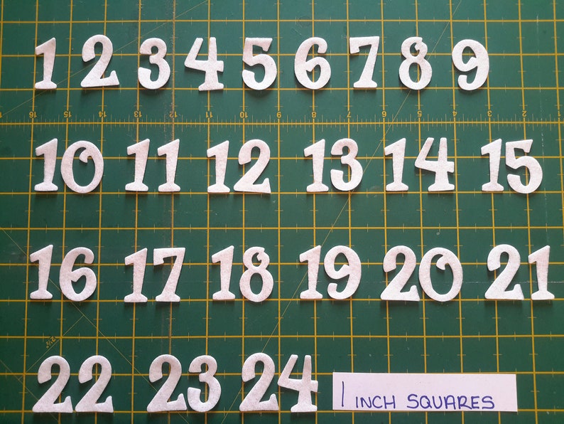 1.5 Tall Large Iron on Felt Number Set 1 24 Fun Font. Etsy UK