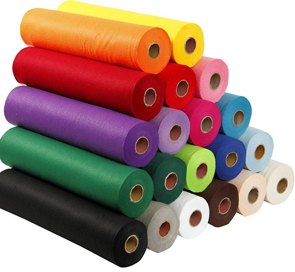 One Metre x 450mm wide roll of WHITE STICKY BACK SELF ADHESIVE FELT / BAIZE