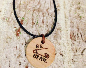 Be Brave Safety Pin Necklace
