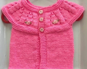 Baby Cardigan  Prem/Small Newborn Baby Cardigan. Premature Newborn Clothes Knitted